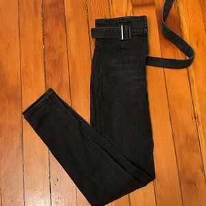 Reformation Navy Skinny Jeans with Belt